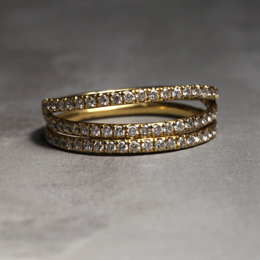 GRACE RING - YELLOW GOLD WITH WHITE DIAMONDS