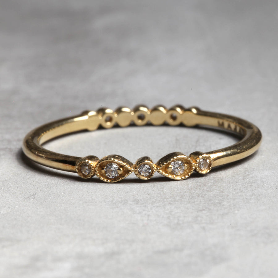 LILY RING - YELLOW GOLD WITH WHITE DIAMONDS